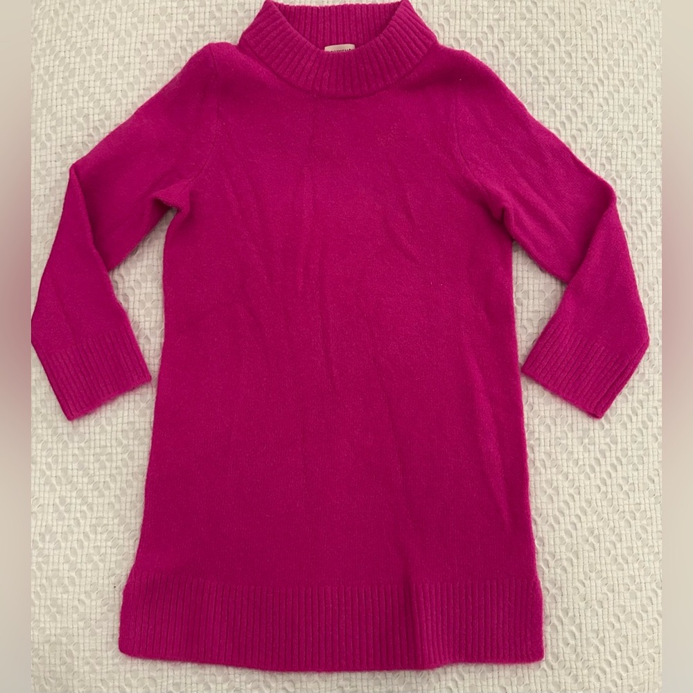 Crewcuts Hot Pink Mock Turtle Neck Sweater Dress Size 5